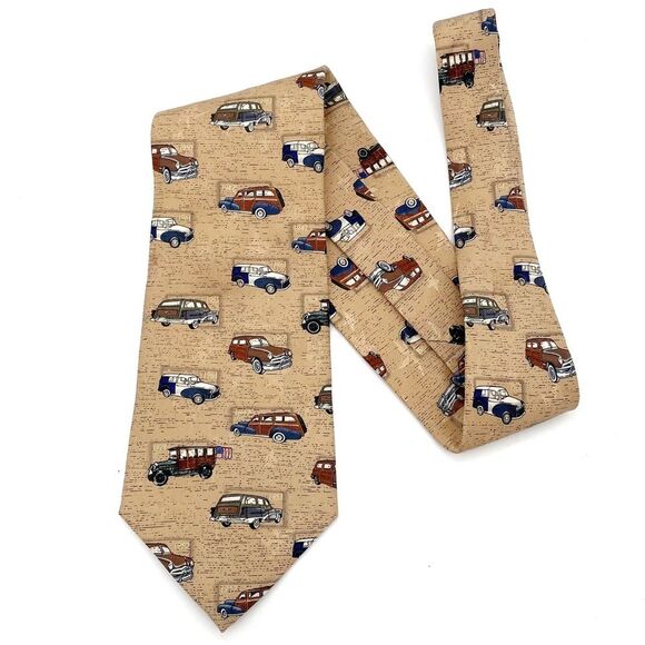 Vintage Tango Silk Americana Series Necktie American Woodies 1928-1961 Men’s Tie - Picture 13 of 13